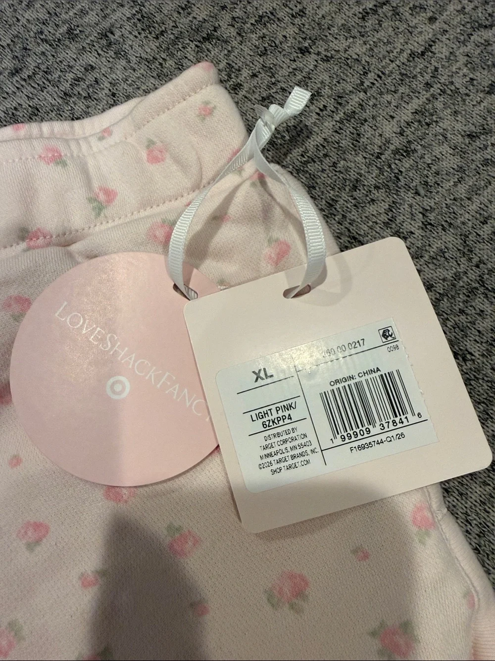 LoveShackFancy Pink Floral Knit Girls Shorts